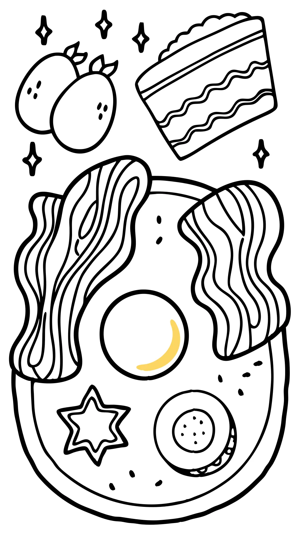 eggs and bacon coloring page